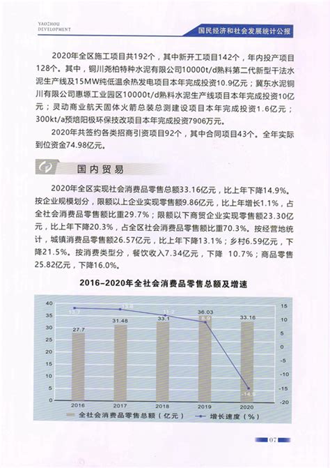 (铜川市)耀州区2020年国民经济和社会发展统计公报-红黑统计公报库