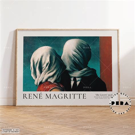 Rene Magritte Print, The Lovers 1928, Magritte Art Poster, Exhibition ...