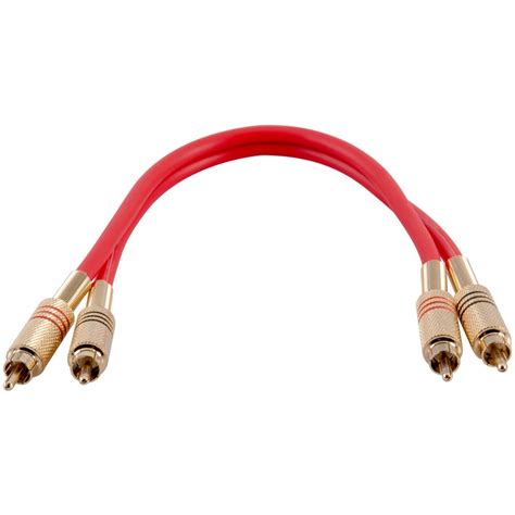 Seismic Audio Premium Red 1 Foot Dual RCA Male Audio Patch Cable ...