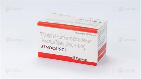 Efnocar T 20 / 40 Tablets | Cardiology | Efonidipine Hydrochloride ...