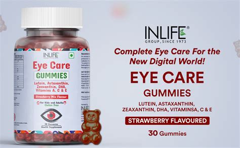 INLIFE Eye Care Gummies for Kids and Adults | Lutein and Zeaxanthin ...