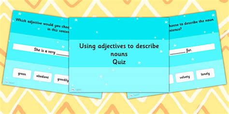 Using Adjectives Grammar PowerPoint Quiz