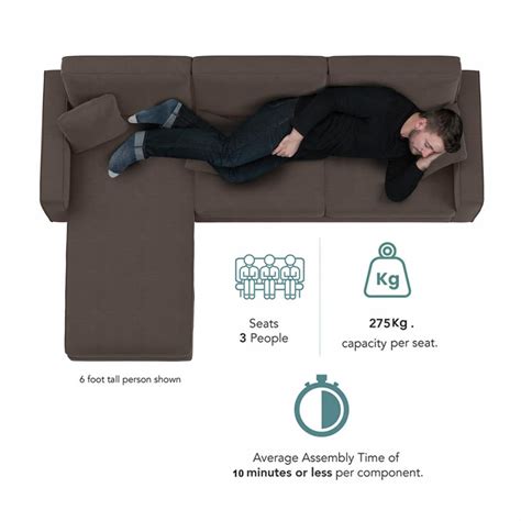 Moscow 4 Seater Mini L Shape Fabric Sofa For Living Room – TORQUE ...