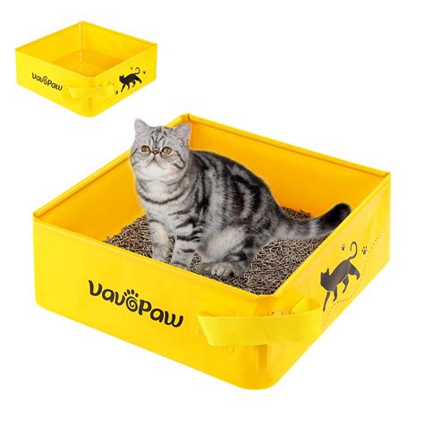 Buy VavoPaw Collapsible Cat Travel Litter Box with Handles, No Leakage ...