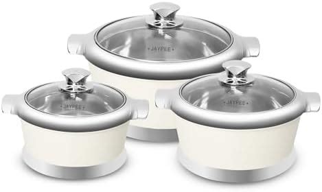 Buy Jaypee Glasserol Serving Casserole Set of 3 Inner Stainless Steel ...