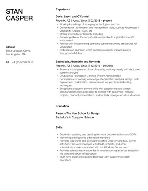 Image result for Unix Shell Scripting Model Resume