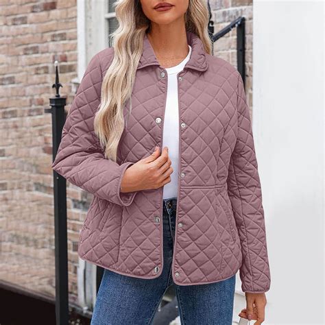 Abomasnow Plus Size Quilted Jackets for Women Lightweight Button Down ...