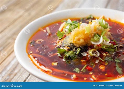 Bowl of Spicy Duck Blood Soup, Chinese Food Stock Photo - Image of ...