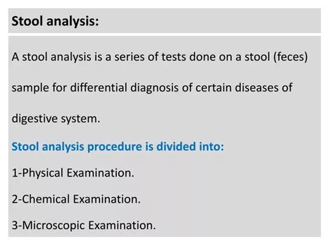 Image result for Stool Analysis Procedure