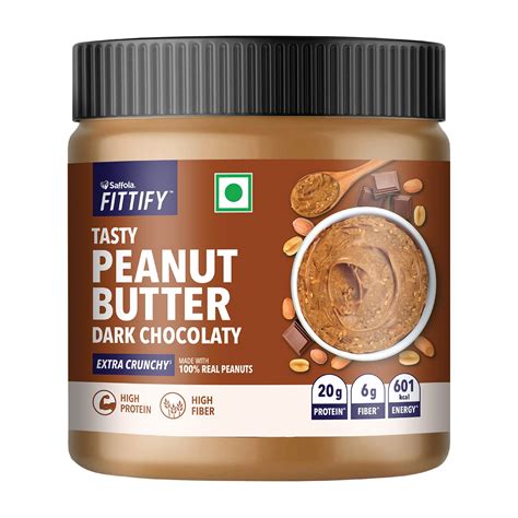 Saffola FITTIFY Tasty Peanut Butter | Dark Chocolaty | Extra Crunchy ...