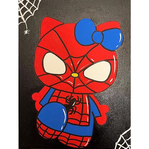 Hello Kitty X Spiderman Painting 4x4, 42% OFF
