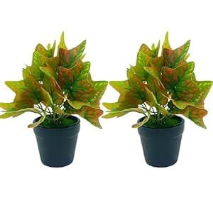 Buy Tdas Artificial Plants Leaves Potted Plant Home Decor Greenery ...