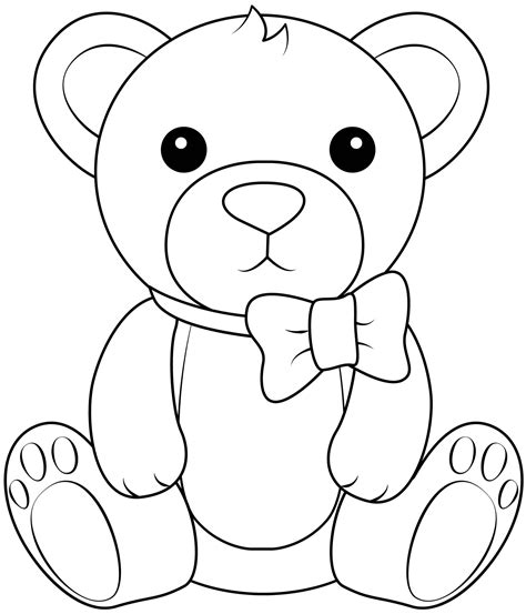 Little Teddy Bear Sitting coloring page - Download, Print or Color ...