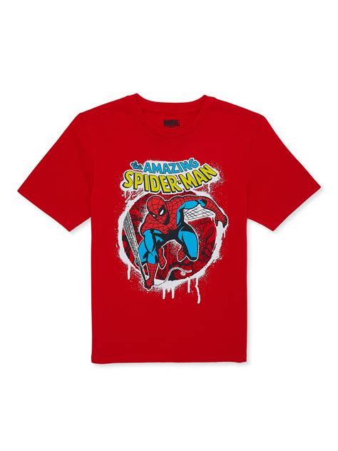 Marvel Boys Spider-Man City Slinger, Crew Neck, Short Sleeve, Graphic T ...
