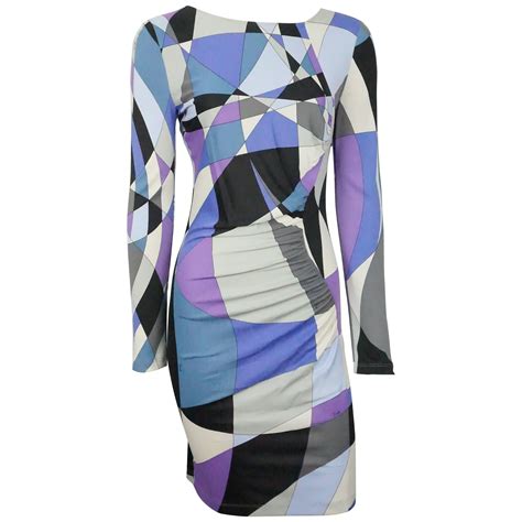 Emilio Pucci Pearl Trim Silk Seashell Print Day Dress at 1stDibs ...