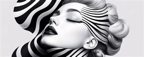 A stylized black and white portrait showcasing elegance and artistic ...