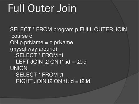 Image result for MySQL Full Outer Join Query
