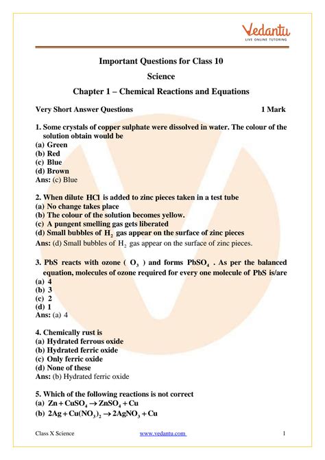 Image result for Important Questions Class 10 Science PDF