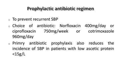 Prophylaxis Of Sbp