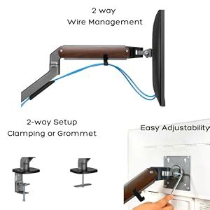 Flowlyf Wooden Premium Monitor Arm | 17-32" Screen Monitor mount ...