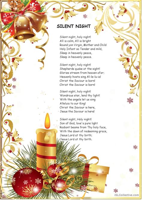 silent night: English ESL worksheets pdf & doc | Christmas songs for ...