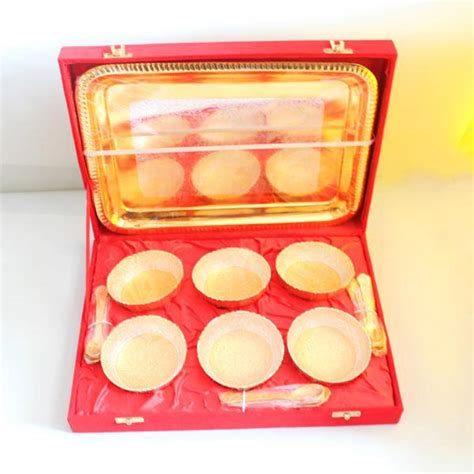 Send Set of 6 Golden Bowls with Spoons Online - GAL19-94115 | Giftalove