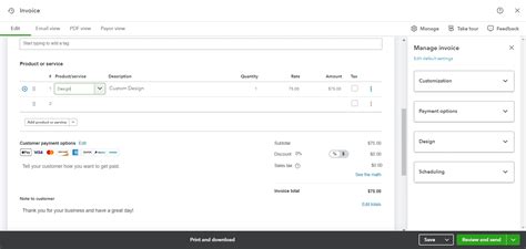 QuickBooks Create Invoice 的图像结果