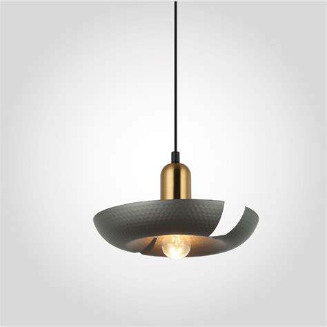 Simple Shine Sphere Pendant Light - Metal Grey and Brass Finish, Metal ...