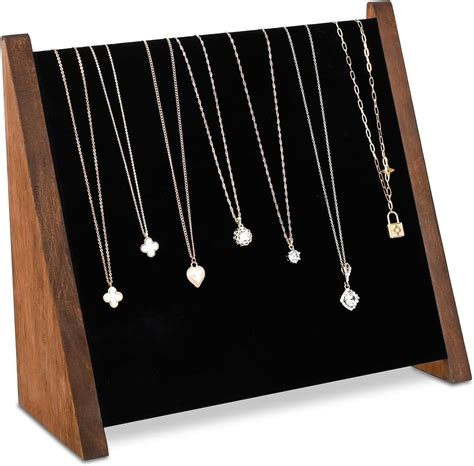 Amazon.com: MOOCA Wooden Necklace Display Stand, Jewelry Holder ...