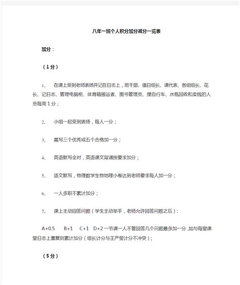 小组加分减分表_文档之家