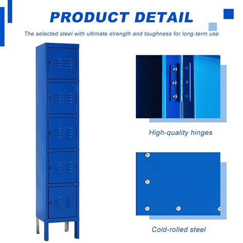 BonusAll Metal Locker for Employees, Office Storage Lockers 5-Tier ...