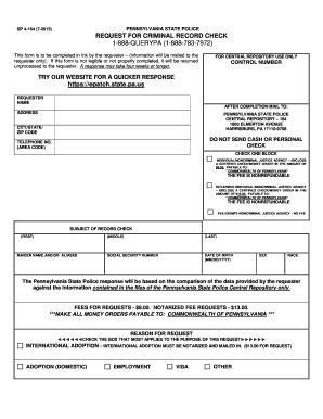 SP 4-164 (06-05)PENNSYLVANIA STATE POLICE - Fill and Sign Printable ...