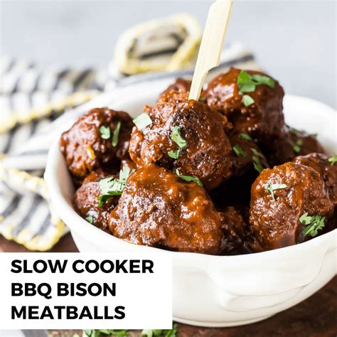 Slow Cooker BBQ Bison Meatballs Recipe