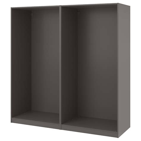 PAX 2 wardrobe frames, dark grey, 200x58x201 cm (785/8x227/8x791/4") - IKEA