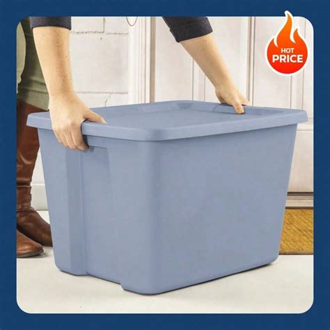 Large Storage Bin, 18-Gallon Plastic Storage Container With Lid, Gray ...