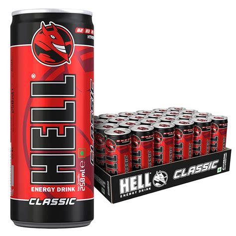 HELL ENERGY DRINK CLASSIC 250ML- Pack of 24 (250ML X 24), Golden ...
