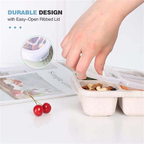Buy ozazuco 4 Pack Snack Containers, Divided Bento Snack Box, 4 ...