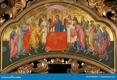 Orthodox Icon of the Eucharist. Communion of the Holy Apostles ...