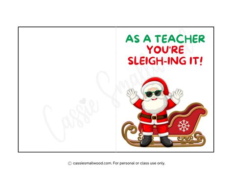 Cute & Funny Teacher Christmas Cards (Free Printable) - Cassie Smallwood