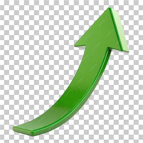 Green upward arrow symbolizing growth isolated on transparent ...