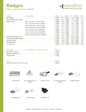 Fillable Online Price list. Price list Fax Email Print - pdfFiller
