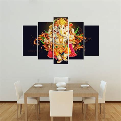Decoration Stickers 79 cm Ganpati Bappa Five Piece Poster wall Covering ...