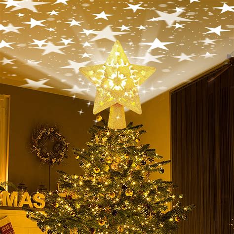 Buy JARDIN Christmas Tree Topper , 3D Hollow Christmas Star Tree Topper ...