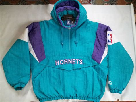 Vintage Charlotte Hornets Starter Pullover Jacket - A2 Jackets