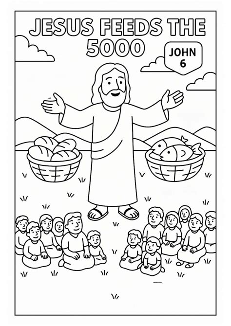 Jesus Feeds The 5000 Activity Sheets Free
