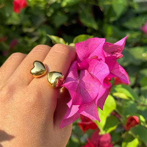 Double Heart Adjustable Ring – Rama India