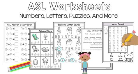 Image result for ASL Worksheets Bundle