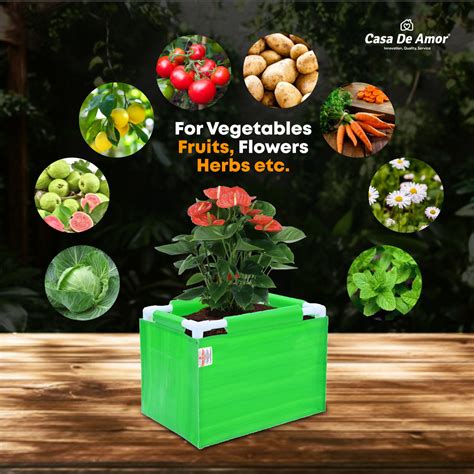 Casa De Amor 260 GSM HDPE Rectangular Grow Bag with PVC Pipe Support