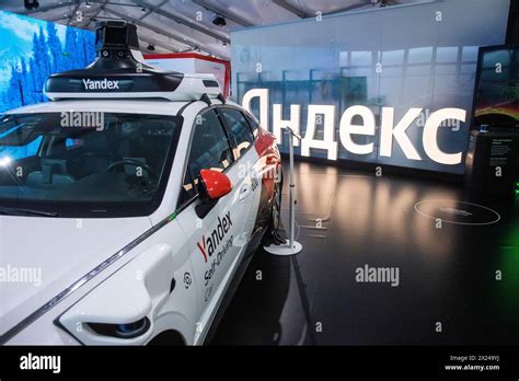 Moscow, Russia. 19th of April, 2024. A self-driving car of the Yandex ...