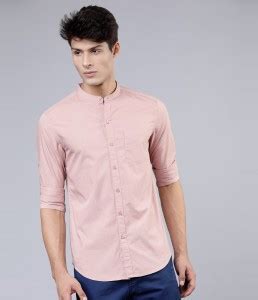 HIGHLANDER Men Solid Casual Pink Shirt - Buy DUSTY PINK HIGHLANDER Men ...
